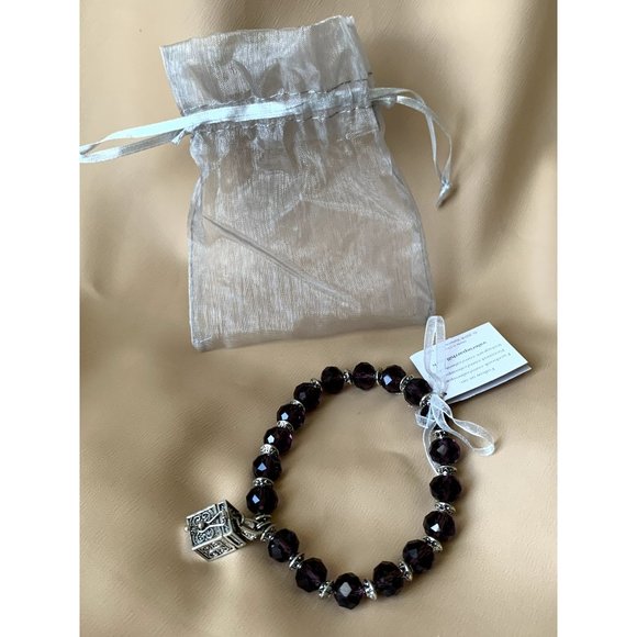 SOLD Valerie Parr Hill Purple Crystal Prayer Box Bracelet NEW WITH TAG - Picture 1 of 6